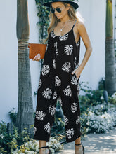 Load image into Gallery viewer, Printed Spaghetti Strap Jumpsuit with Pockets