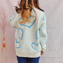 Load image into Gallery viewer, Heart Pattern Long Sleeve Sweater