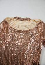 Load image into Gallery viewer, Backless Sequin Mock Neck Long Sleeve Mini Dress