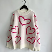 Load image into Gallery viewer, Heart Pattern Long Sleeve Sweater