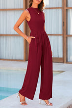 Load image into Gallery viewer, Mock Neck Sleeveless Wide Leg Jumpsuit