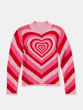 Load image into Gallery viewer, Heart Mock Neck Long Sleeve Sweater