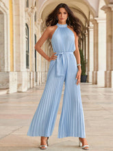 Load image into Gallery viewer, Cutout Tied Pleated Sleeveless Jumpsuit