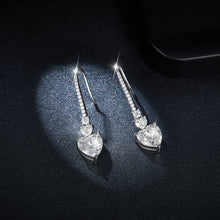 Load image into Gallery viewer, 5.44 Carat 925 Sterling Silver Moissanite Heart Drop Earrings