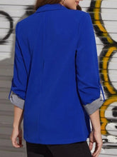 Load image into Gallery viewer, Lapel Collar Roll-Tab Sleeve Blazer