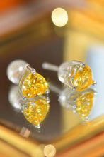 Load image into Gallery viewer, 2 Carat Yellow Heart Moissanite Platinum-Plated Earrings
