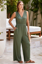 Load image into Gallery viewer, Surplice Wide Strap Jumpsuit with Pockets