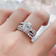 Load image into Gallery viewer, 3 Carat Moissanite 925 Sterling Silver Layered Ring