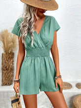 Load image into Gallery viewer, Tied Surplice Short Sleeve Romper