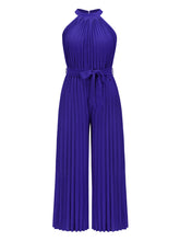 Load image into Gallery viewer, Cutout Tied Pleated Sleeveless Jumpsuit