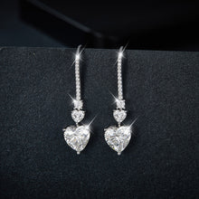 Load image into Gallery viewer, 5.44 Carat 925 Sterling Silver Moissanite Heart Drop Earrings