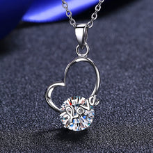 Load image into Gallery viewer, 2 Carat Moissanite Heart 925 Sterling Silver Necklace