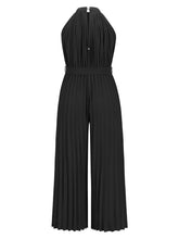 Load image into Gallery viewer, Cutout Tied Pleated Sleeveless Jumpsuit