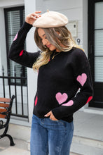 Load image into Gallery viewer, Angel Wings Heart Round Neck Droppped Shoulder Sweater