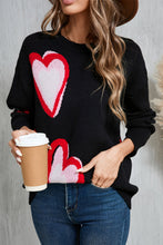 Load image into Gallery viewer, Angel Wings Heart Round Neck Long Sleeve Sweater