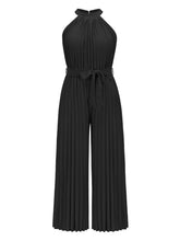 Load image into Gallery viewer, Cutout Tied Pleated Sleeveless Jumpsuit