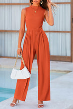 Load image into Gallery viewer, Mock Neck Sleeveless Wide Leg Jumpsuit