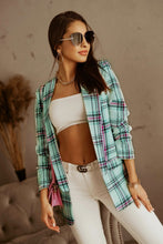 Load image into Gallery viewer, Plaid Open Front Blazer