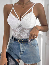 Load image into Gallery viewer, Perfee Spaghetti Strap Lace Bodysuit