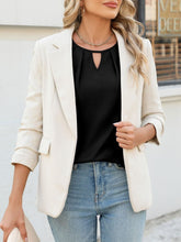 Load image into Gallery viewer, Cutout Round Neck Lace Long Sleeve Blouse