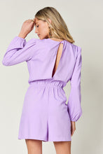 Load image into Gallery viewer, Double Take Full Size Drawstring Long Sleeve Romper