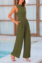 Load image into Gallery viewer, Mock Neck Sleeveless Wide Leg Jumpsuit