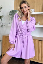 Load image into Gallery viewer, Double Take Full Size Drawstring Long Sleeve Romper