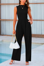 Load image into Gallery viewer, Mock Neck Sleeveless Wide Leg Jumpsuit