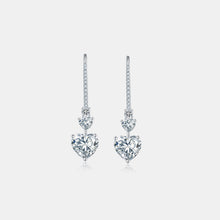 Load image into Gallery viewer, 5.44 Carat 925 Sterling Silver Moissanite Heart Drop Earrings