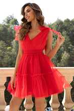 Load image into Gallery viewer, V-Neck Shoulder Detail Mesh Dress - hc