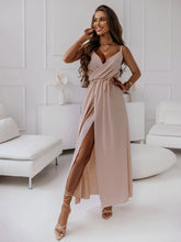 Load image into Gallery viewer, Tied Surplice Sleeveless Midi Cami Dress - hc