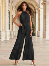 Load image into Gallery viewer, Cutout Tied Pleated Sleeveless Jumpsuit