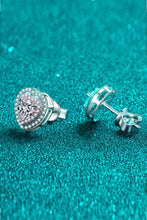 Load image into Gallery viewer, Moissanite Heart-Shaped Stud Earrings