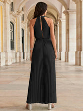 Load image into Gallery viewer, Cutout Tied Pleated Sleeveless Jumpsuit