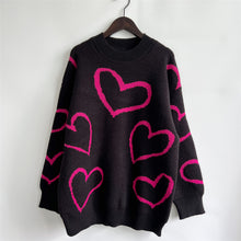 Load image into Gallery viewer, Heart Pattern Long Sleeve Sweater
