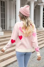 Load image into Gallery viewer, Angel Wings Heart Round Neck Droppped Shoulder Sweater