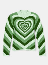 Load image into Gallery viewer, Heart Mock Neck Long Sleeve Sweater