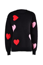 Load image into Gallery viewer, Angel Wings Heart Round Neck Droppped Shoulder Sweater