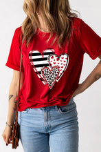 Load image into Gallery viewer, Heart Round Neck Short Sleeve T-Shirt