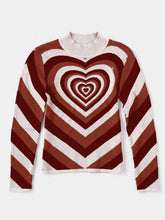 Load image into Gallery viewer, Heart Mock Neck Long Sleeve Sweater