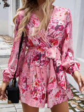Load image into Gallery viewer, Devine Tied Surplice Long Sleeve Romper