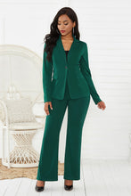 Load image into Gallery viewer, Lapel Collar Long Sleeve Blazer and Pants Set