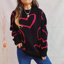 Load image into Gallery viewer, Heart Pattern Long Sleeve Sweater