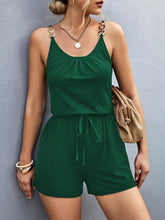 Load image into Gallery viewer, Pocketed Buckle Trim Scoop Neck Romper