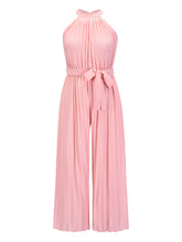 Load image into Gallery viewer, Cutout Tied Pleated Sleeveless Jumpsuit