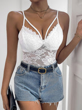 Load image into Gallery viewer, Perfee Spaghetti Strap Lace Bodysuit