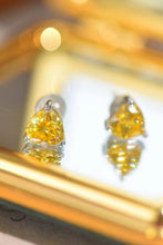 Load image into Gallery viewer, 2 Carat Yellow Heart Moissanite Platinum-Plated Earrings