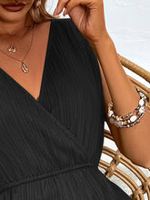 Load image into Gallery viewer, Textured Surplice Sleeveless Romper