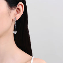 Load image into Gallery viewer, 2 Carat Moissanite Zircon 925 Sterling Silver Heart Earrings