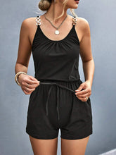 Load image into Gallery viewer, Pocketed Buckle Trim Scoop Neck Romper